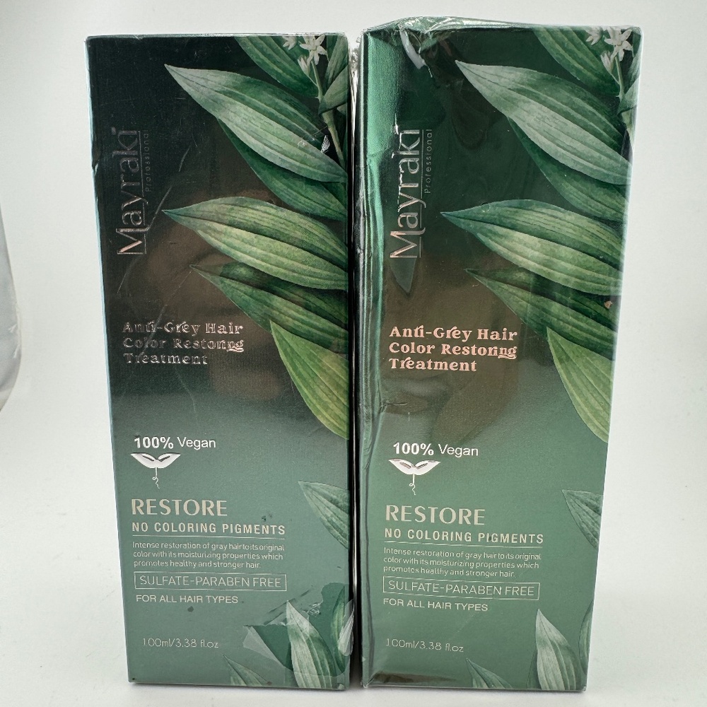Mayraki Anti-Grey Hair Color Restoring Treatment 100% Vegan - 3.38oz -(Lot of 2)